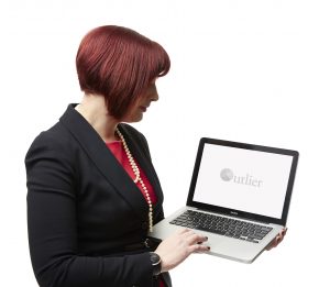 Amber with laptop logo on screen 2